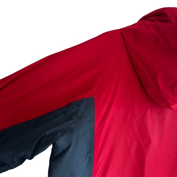 Lands' End Red & Navy Blue Hooded Zip Up Waterproof Mens Winter Jacket Size XL - Picture 4 of 15